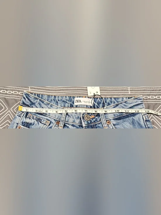 Zara Distressed Straight Leg Jeans Size 4 - Picture 5 of 8